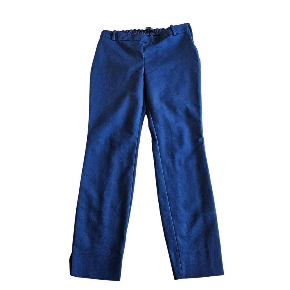 Zara womens Sz M navy skinny leg pants elastic waist